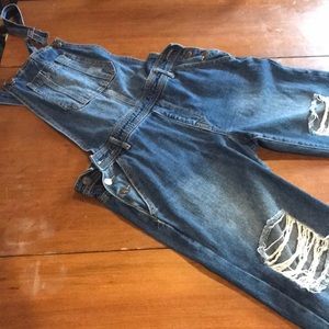Forever 21 distressed overalls